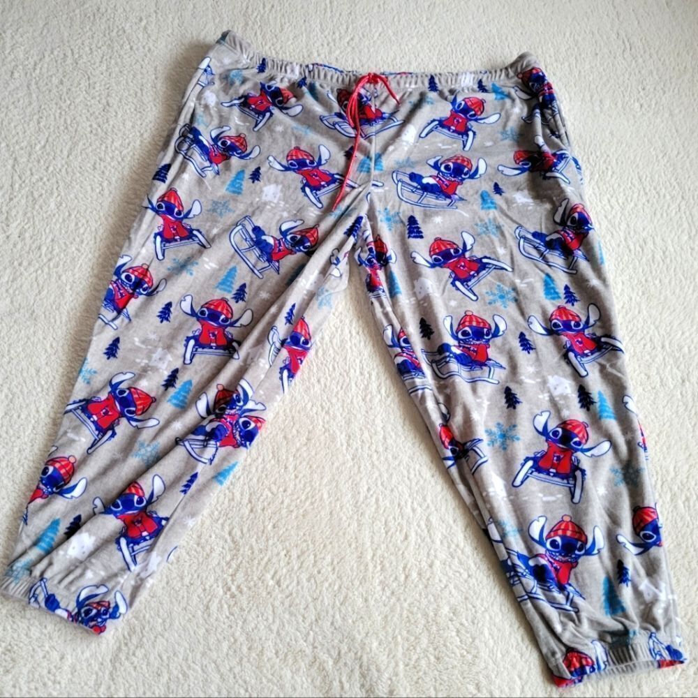 New Disney Stitch Women's Sleep Jogger With Pockets plus size